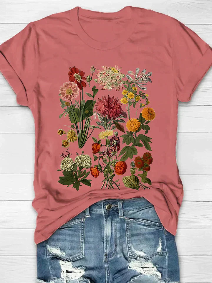 Sylis | Retro Floral Print T-Shirt