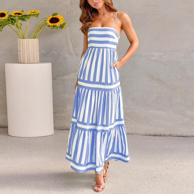 Sylis - Stylish Striped Summer Maxi Dress