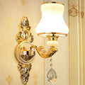 Victorian Candle Wall Sconces Lighting Metal Wall Mount Light with Shade and Crystal Decor