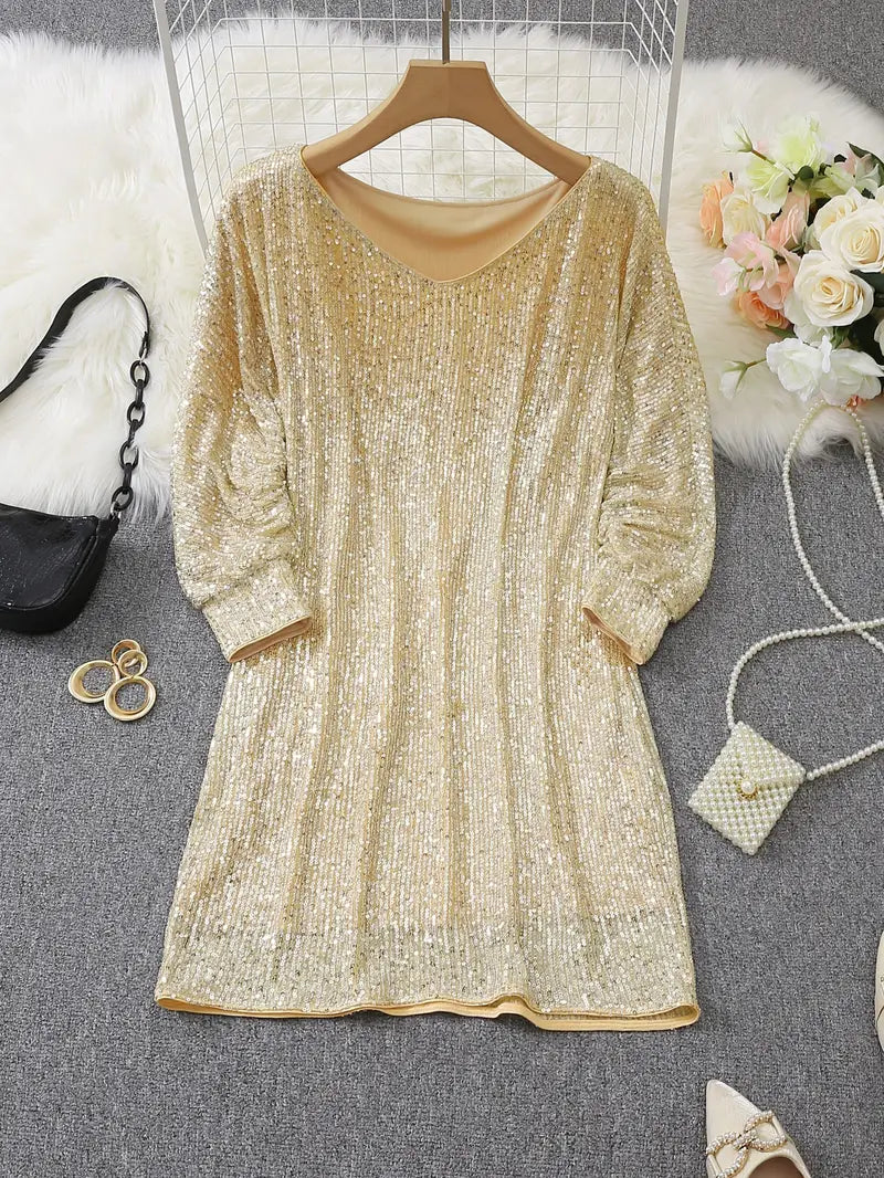 Sylis | Party sequin dress with contrast