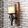 Candlestick Wall Lamp Country Style Opal Glass 1/2-Light Black and Gold Wall Fixture with Resin Anchor Design