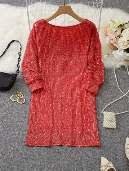 Sylis | Party sequin dress with contrast