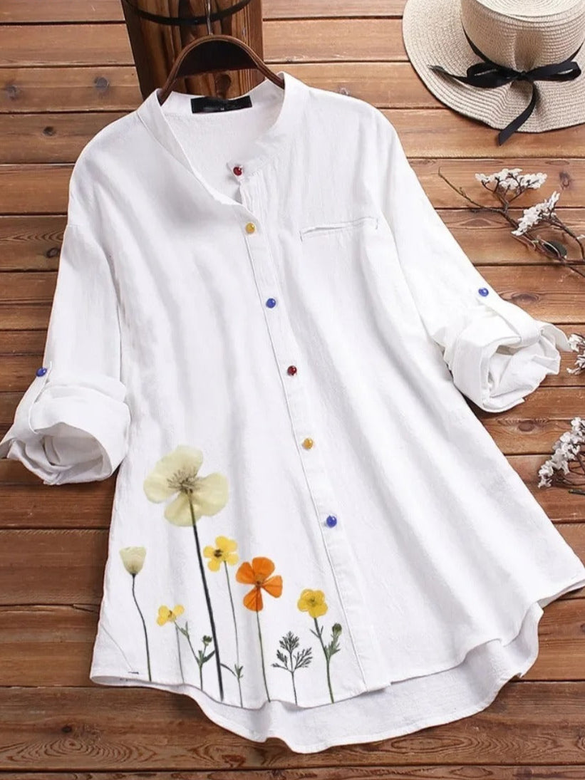 Sylis - Casual Loose Cotton Linen Shirt