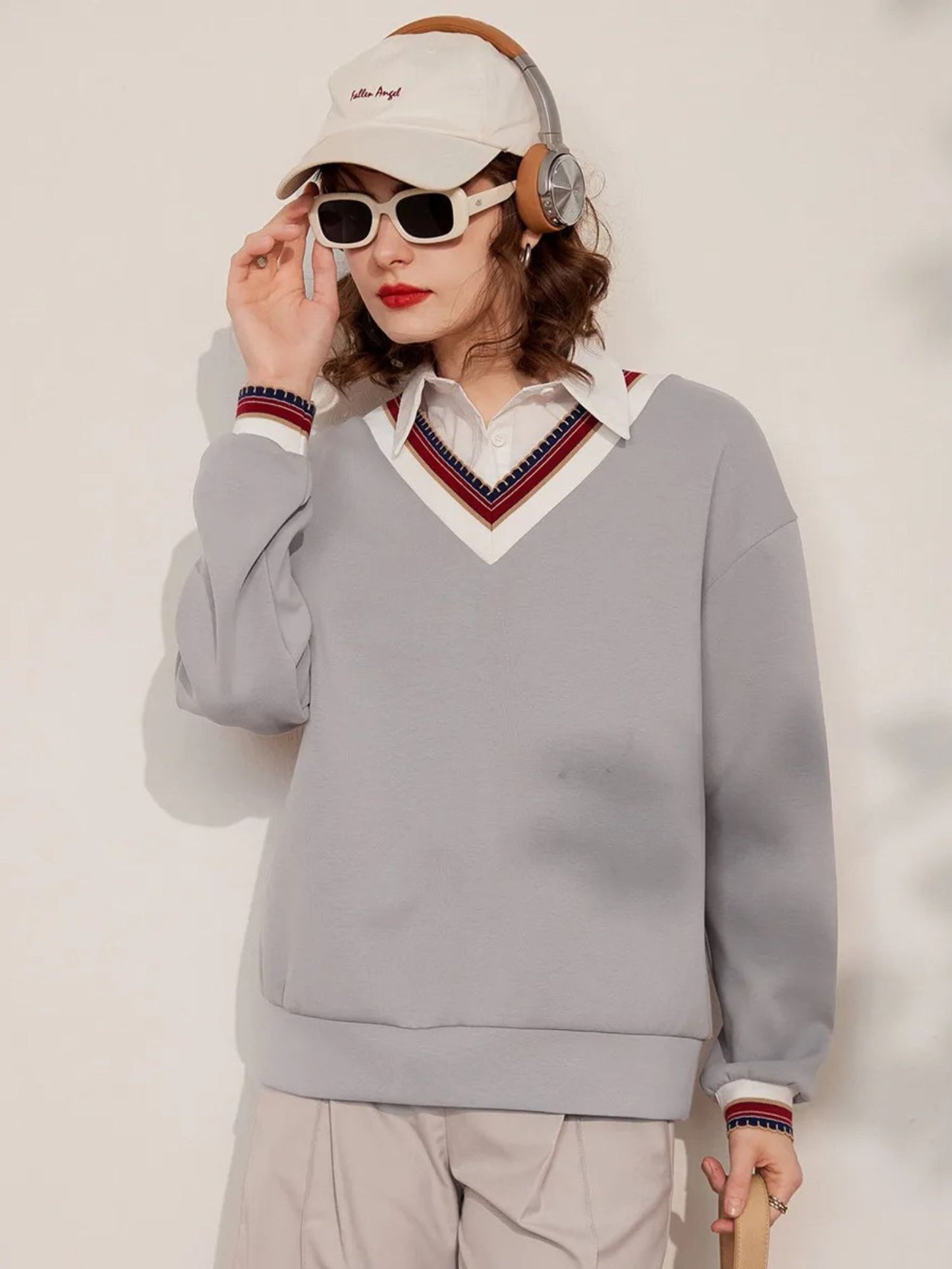 Layered Look Jumper with Collar