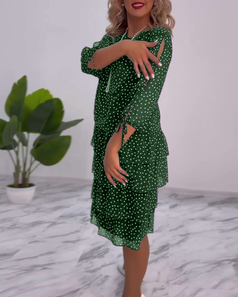 Sylis - Elegant Polka Dot Dress