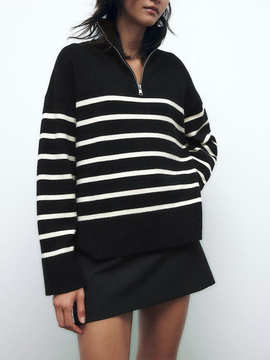 Sylis | Striped Zip Jumper