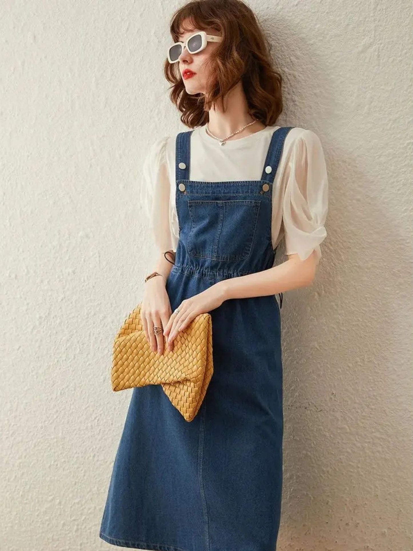 Denim Suspender Dress