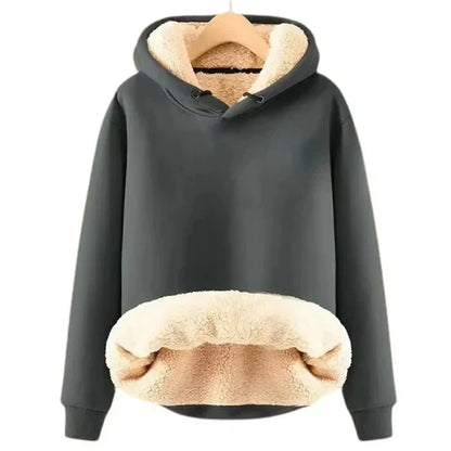 Sherpa lining sweatshirt with hood