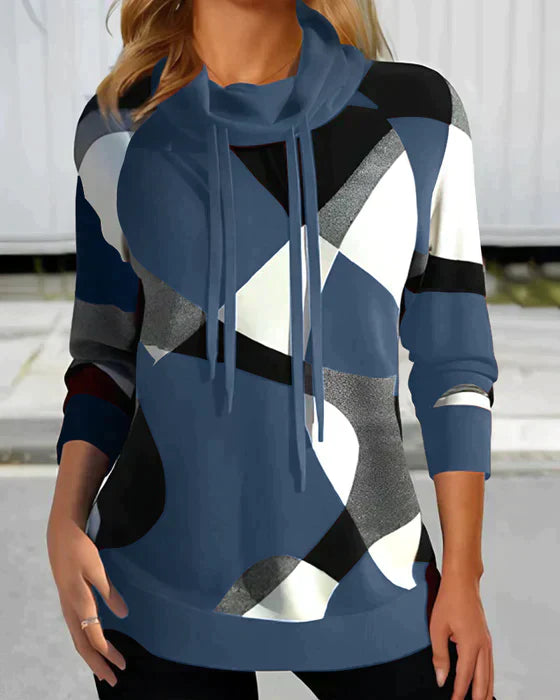 Sylis | Hoodie With High Collar And Contrast Color