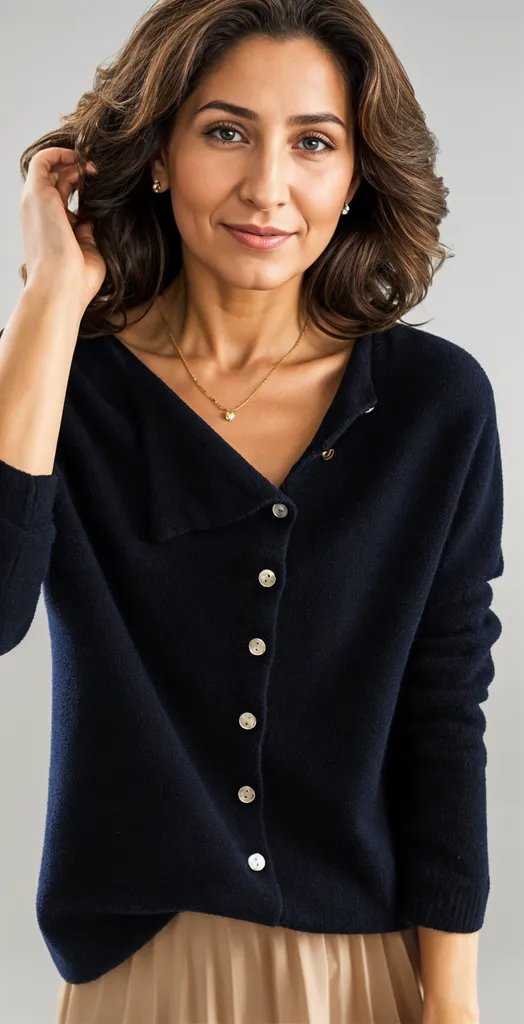 Sylis | Classic Crew Neck Knitted Cardigan