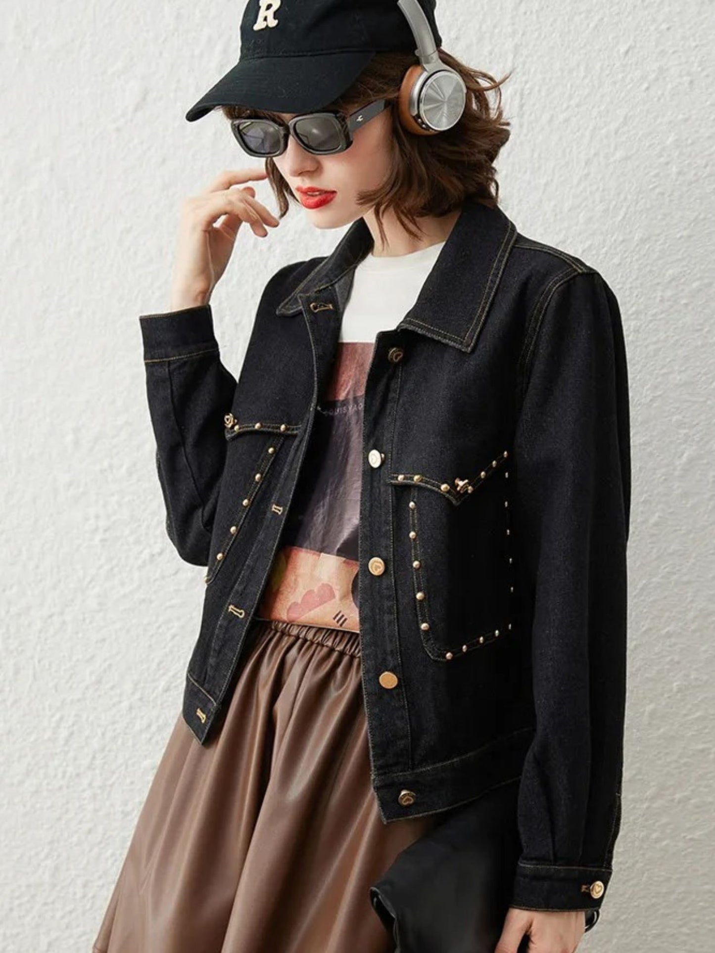 Studded Retro Denim Jacket