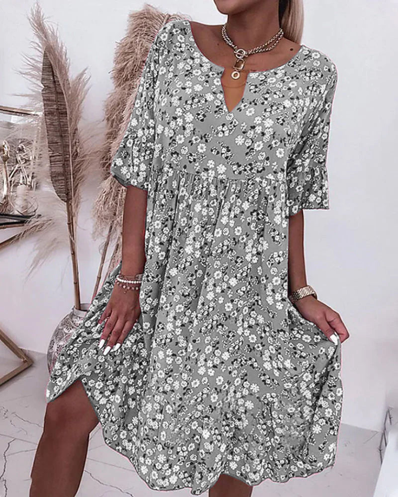 Sylis | Half-sleeve Dress in Floral Print