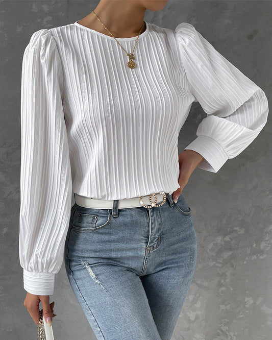 Sylis | Elegant shirt with round collar