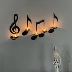 Candle holder with music notes