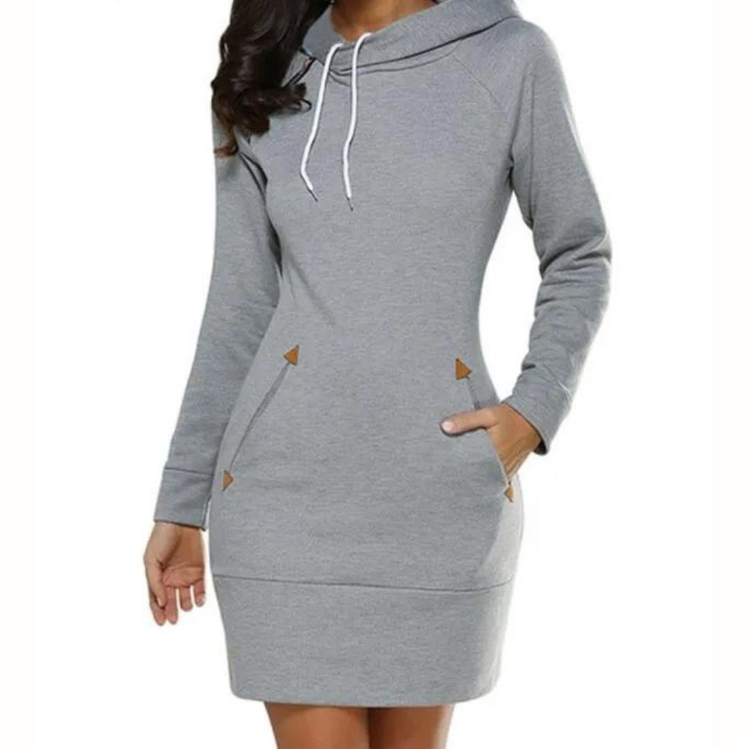 Sylis | Casual hooded sweat dress with pockets