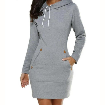 Sylis | Casual hooded sweat dress with pockets