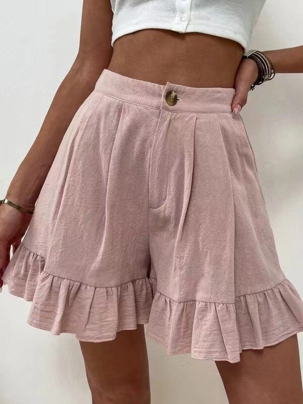 Sylis | Casual Flowy Ruffle Hem Shorts