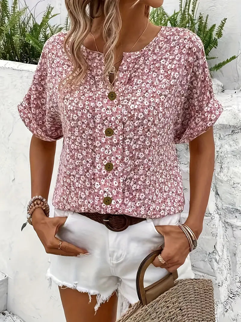 Sylis | Floral Button-Up Casual Blouse