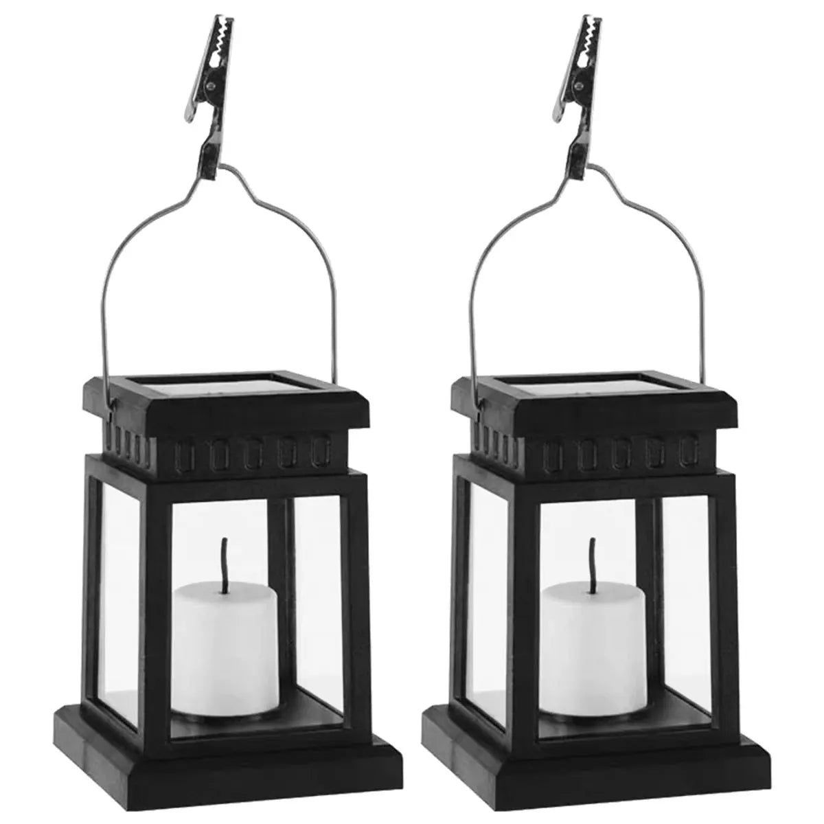 Solar-powered LED candle lantern – Weatherproof outdoor lamp for garden and patio