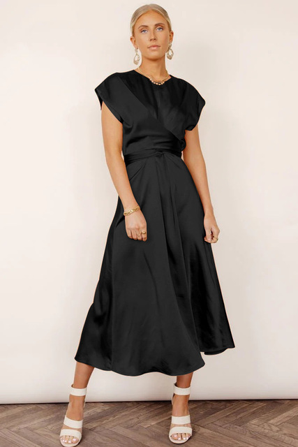 Sylis | Cross-Over Satin Dress