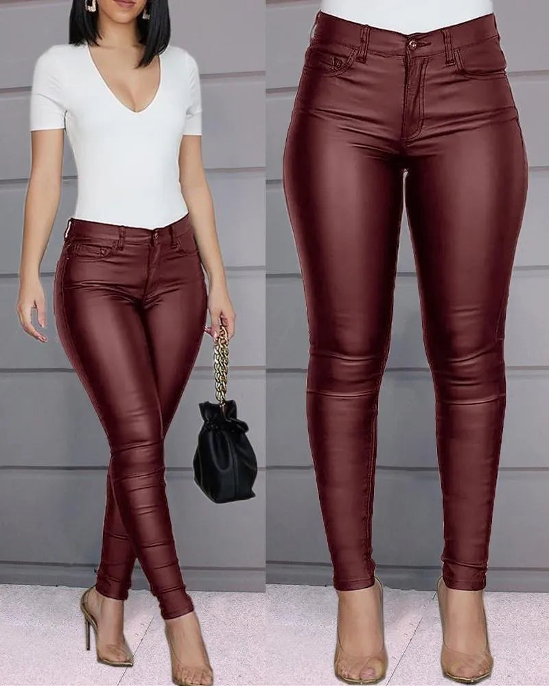 Sylis Long Leather Trousers