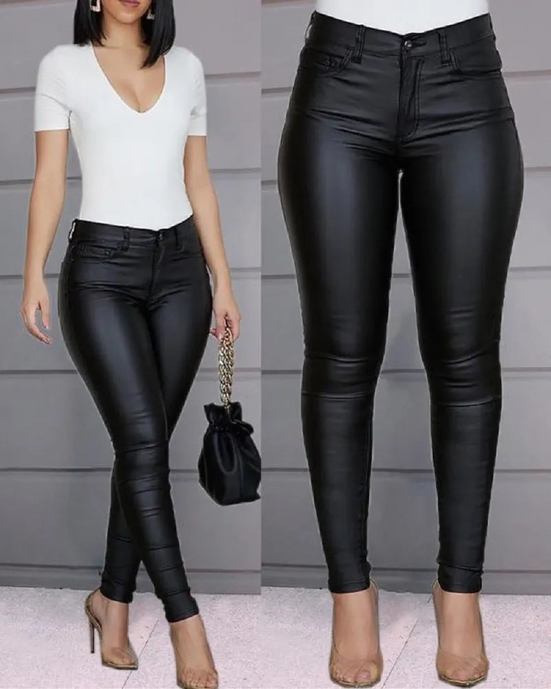 Sylis Long Leather Trousers