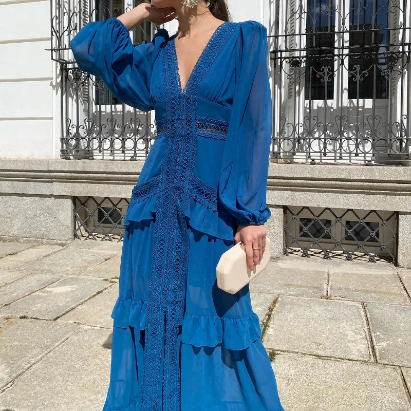 Sylis | Tiered Long Sleeve Maxi Dress