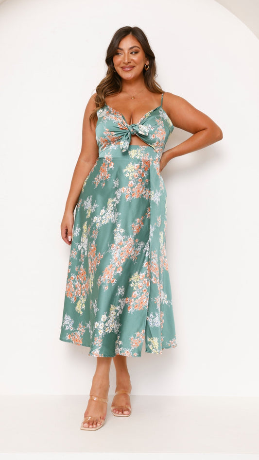 Sylis | Green Floral Dress