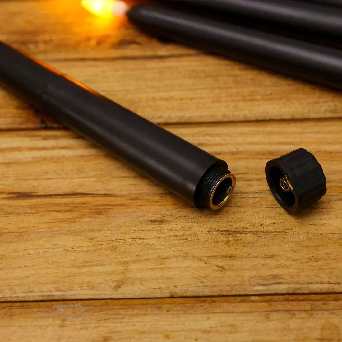 3 pieces black LED candles with flickering flame