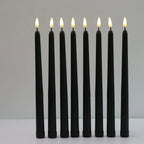 3 pieces black LED candles with flickering flame
