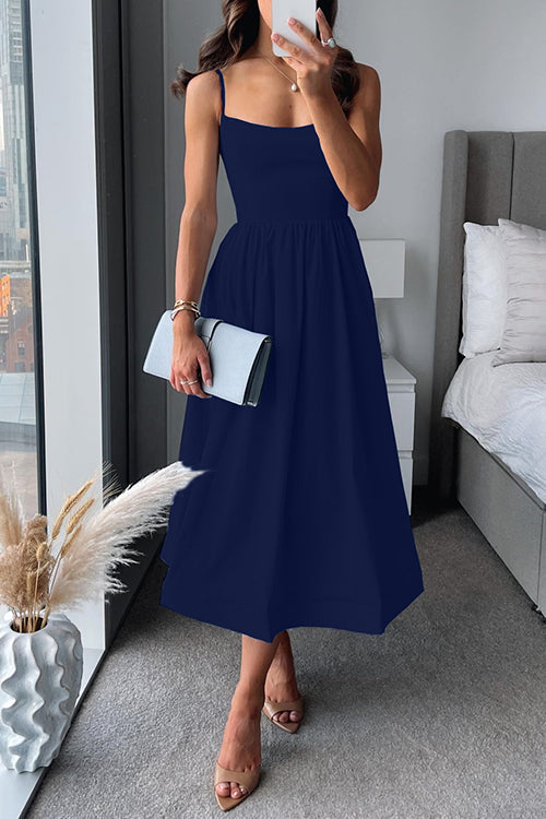 Sylis midi online A with spaghetti straps and waist