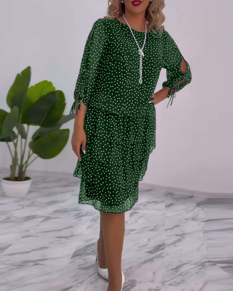 Sylis - Elegant Polka Dot Dress