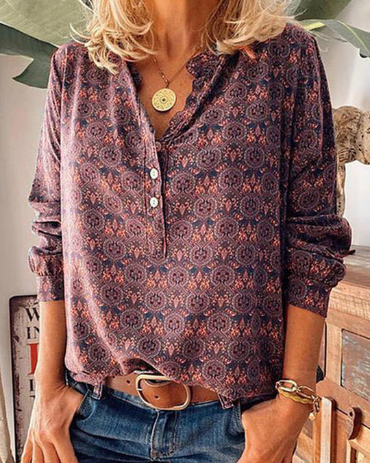 Sylis long sleeve vintage print