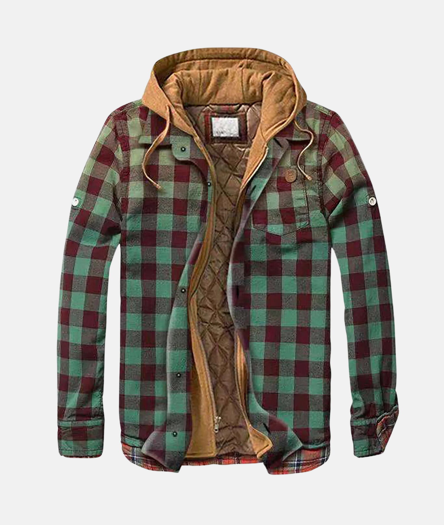 Sylis-Mode - Checked flannel shirt with hood for men