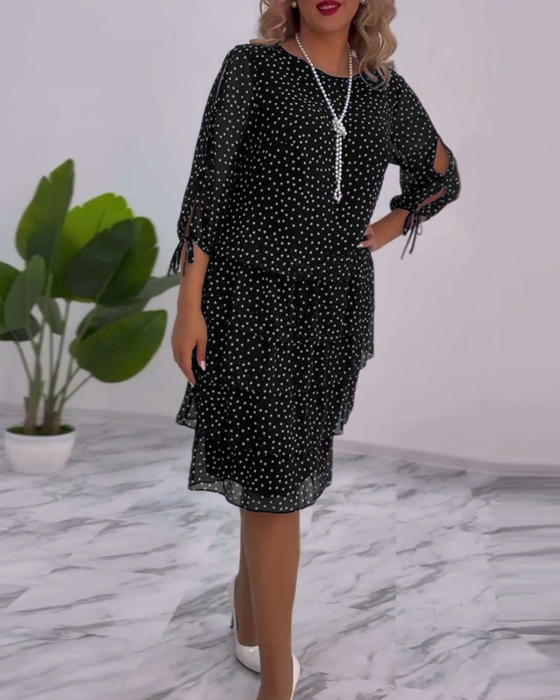 Sylis - Elegant Polka Dot Dress