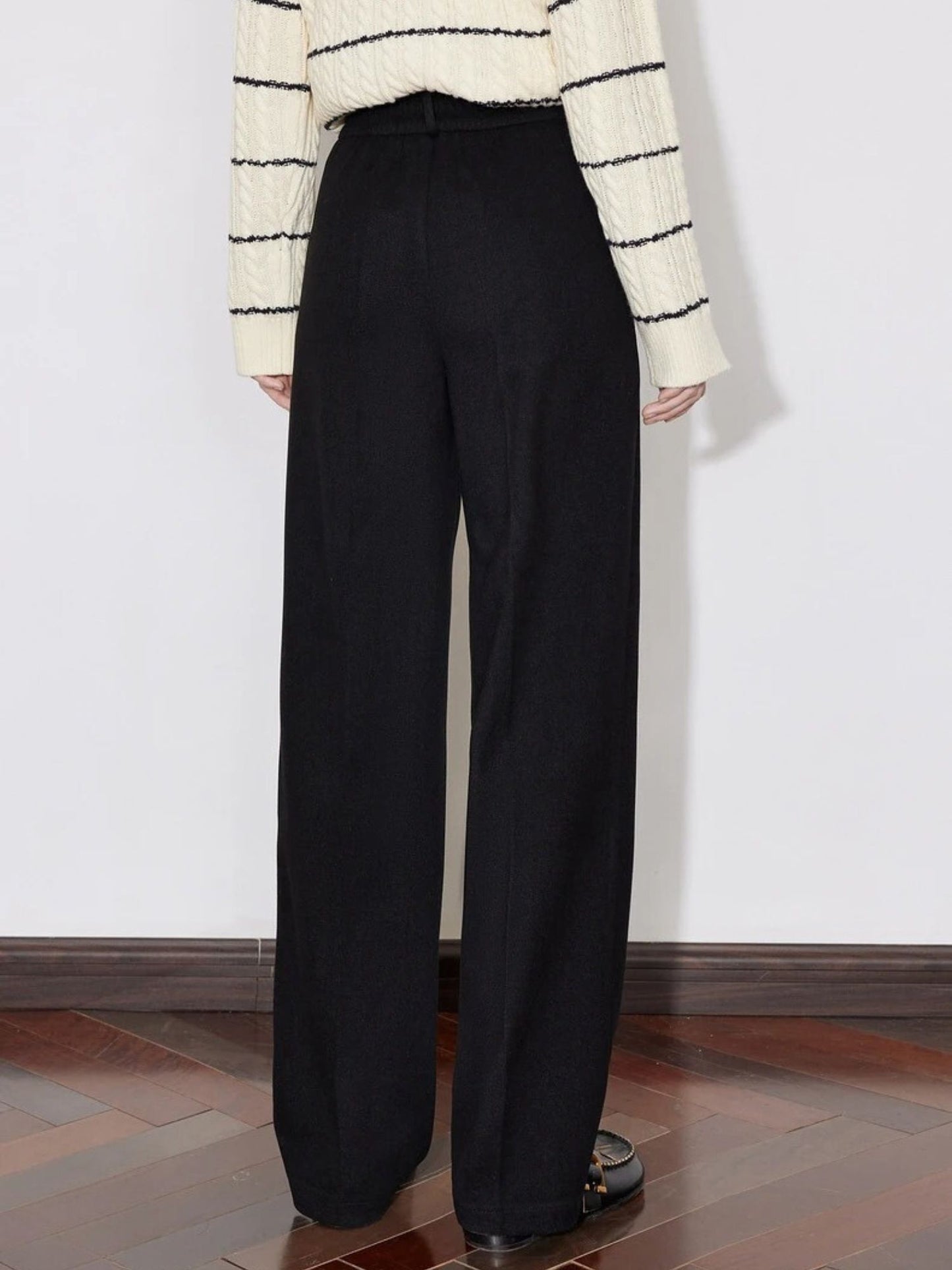 Mid-Rise Wool Pants