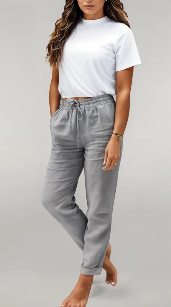 Sylis | Cotton Linen Elasticated Trousers