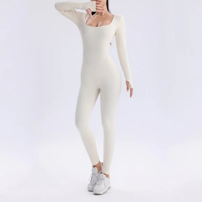 Solid color long sleeve sports overall