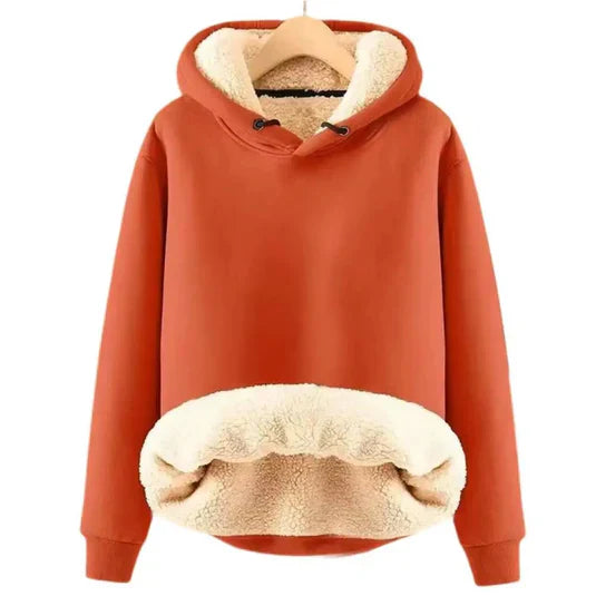 Sherpa lining sweatshirt with hood