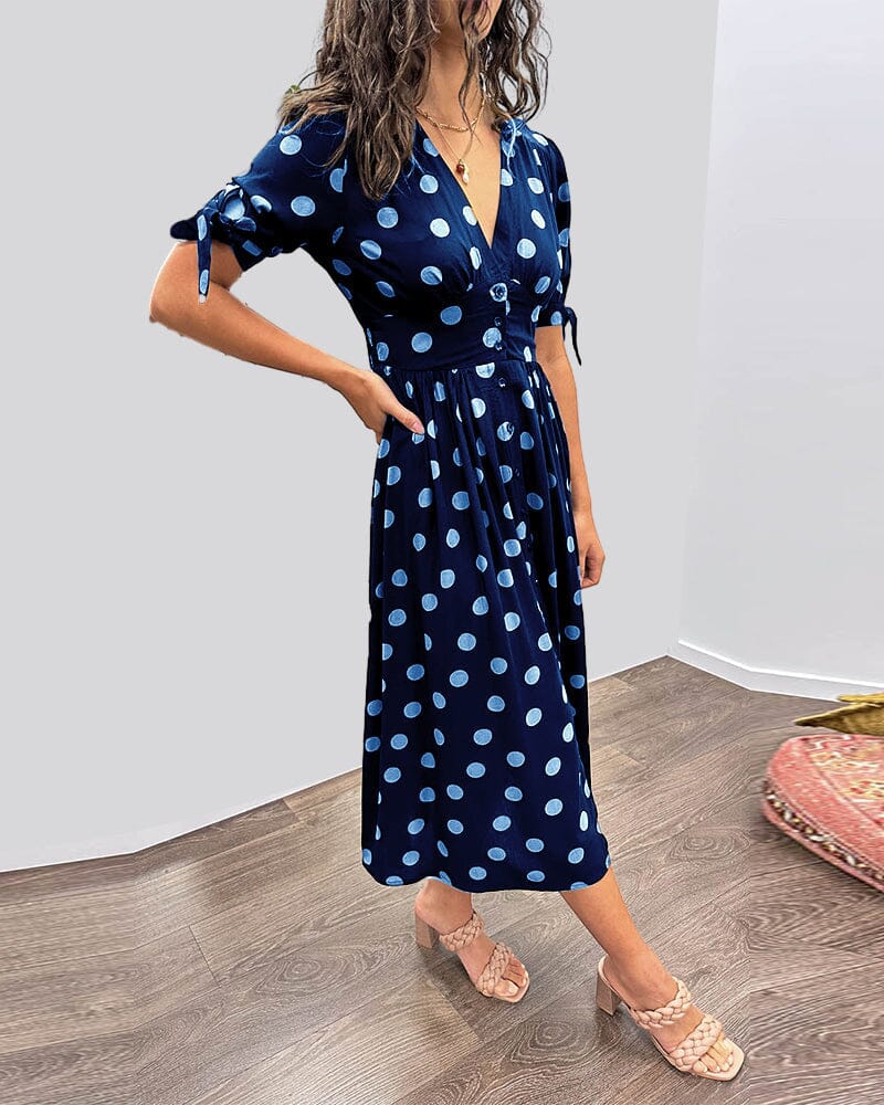 Sylis | Polka Dots V-Neck Dress