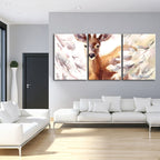 Young Elegant Deer-Canvas Wall Art Painting 3 Pieces