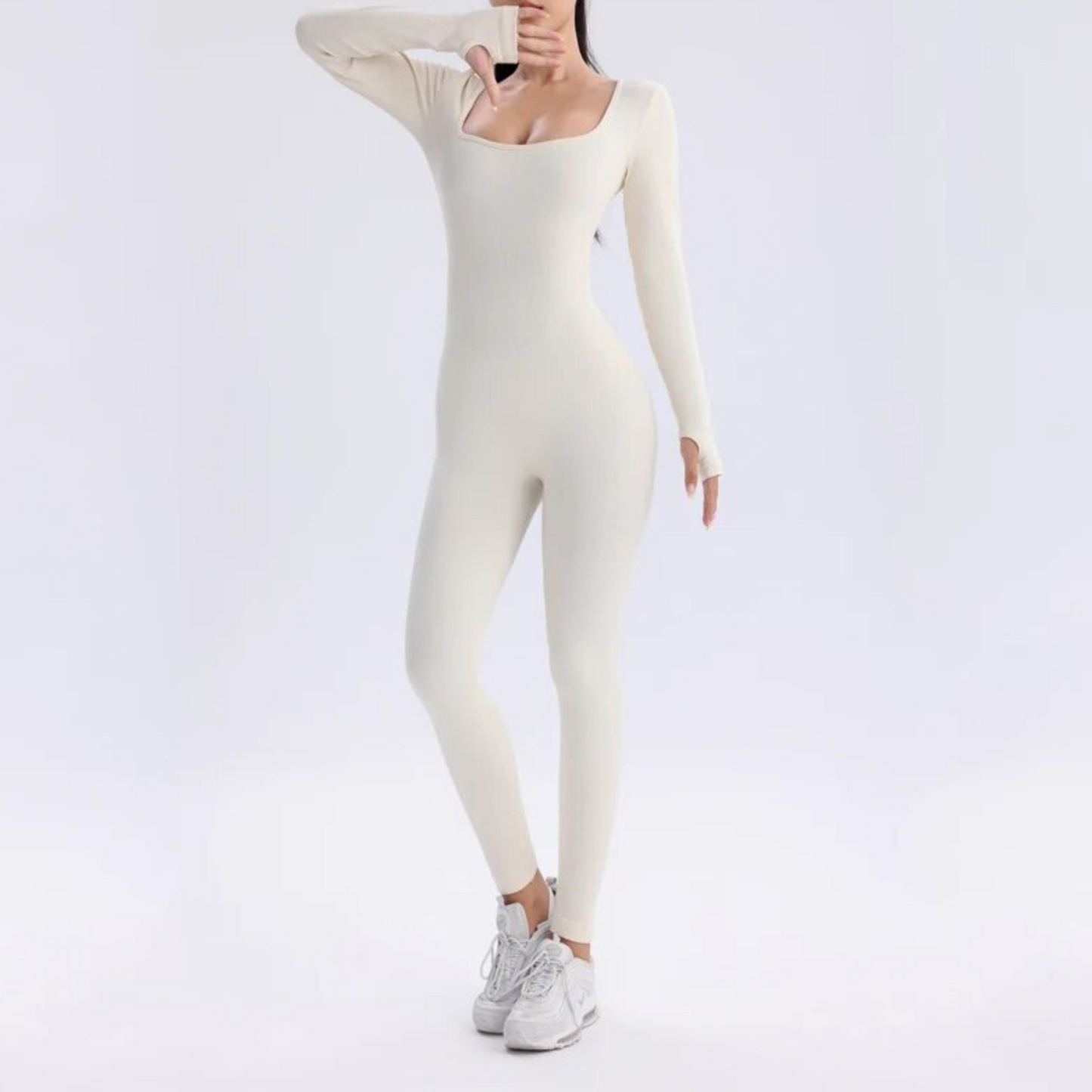 Sylis | Solid long sleeve sports jumpsuit