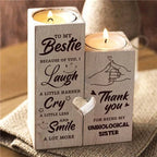 Smile A Lot More - Wooden Candle Holder with Candle Gift for Your Loved Ones