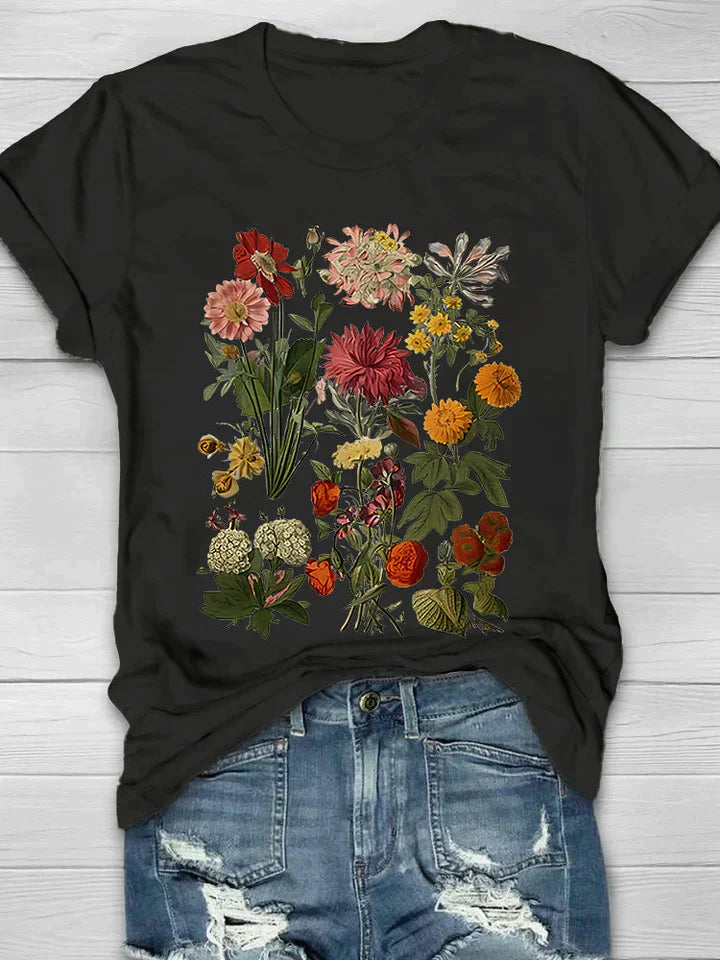 Sylis | Retro Floral Print T-Shirt