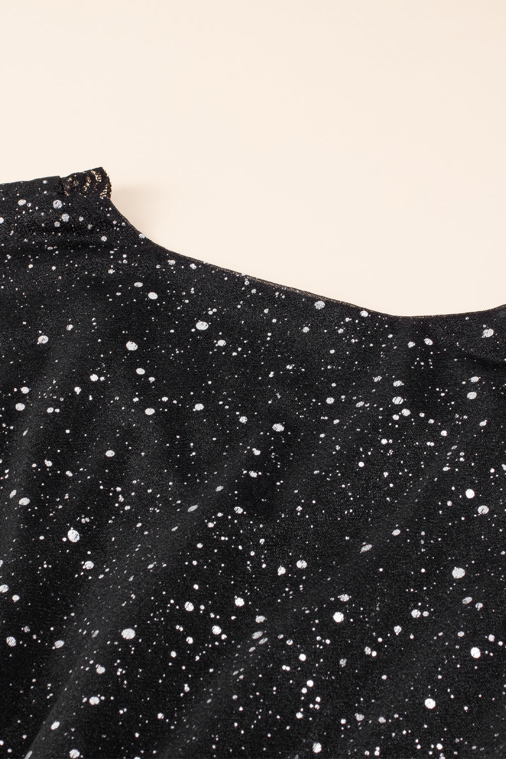 Sylis shiny black dress with mesh