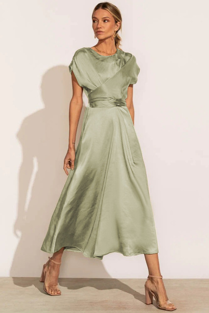 Sylis | Cross-Over Satin Dress