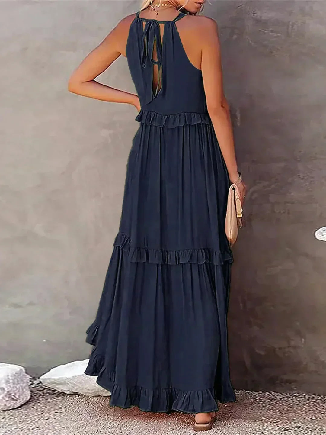 Sylis | Halter Ruffle Maxi Dress