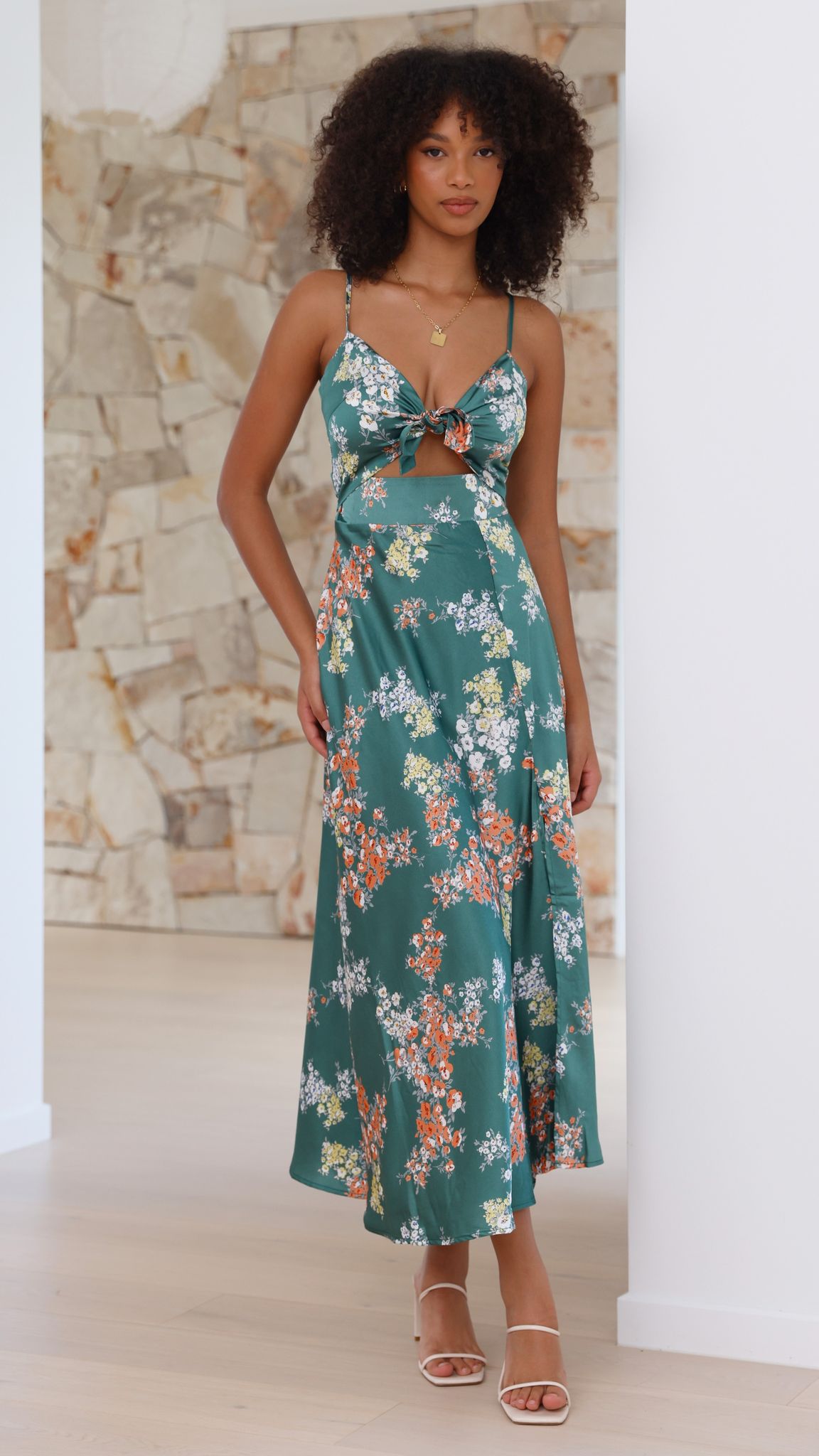 Sylis | Green Floral Dress