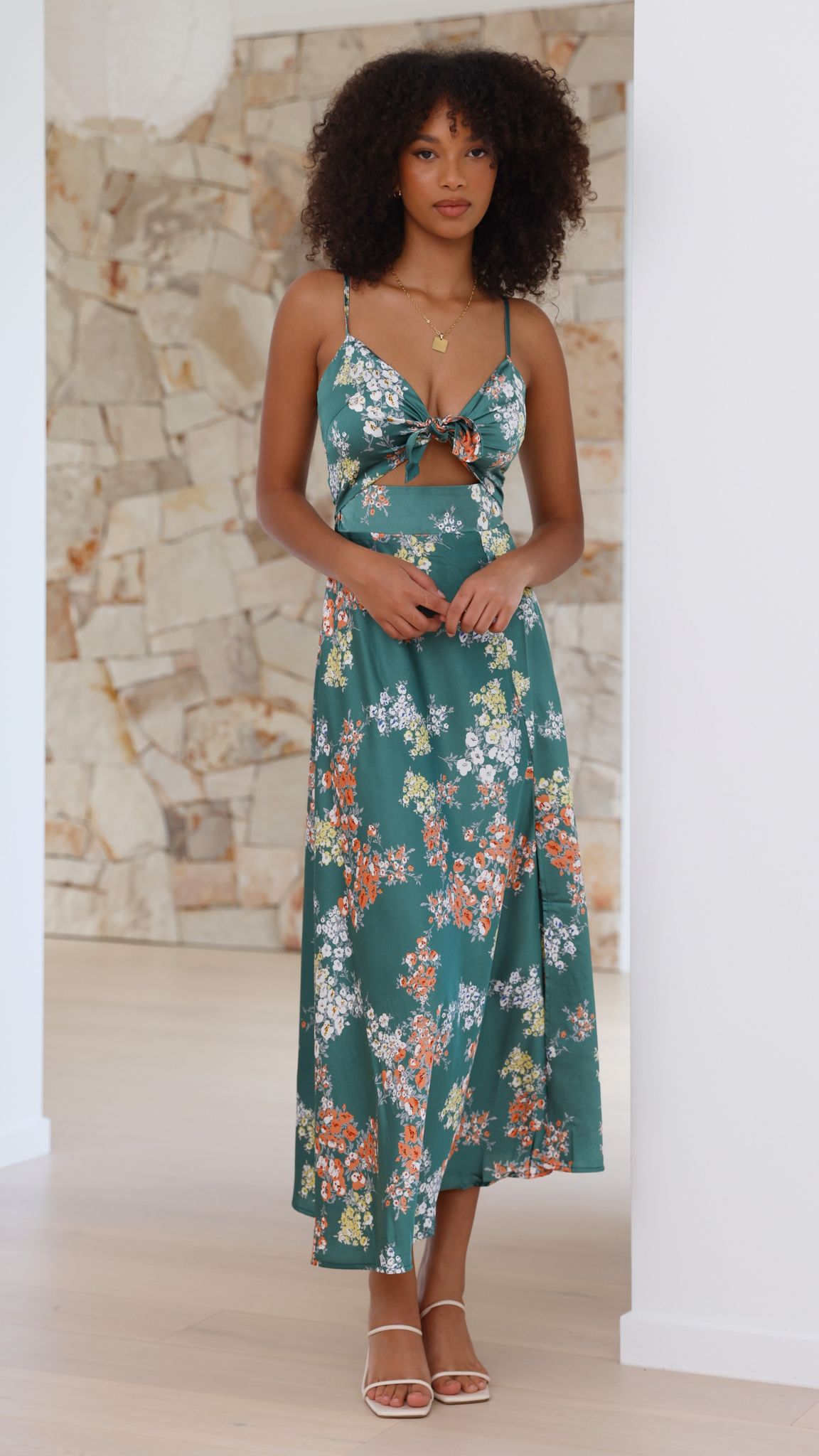 Sylis | Green Floral Dress