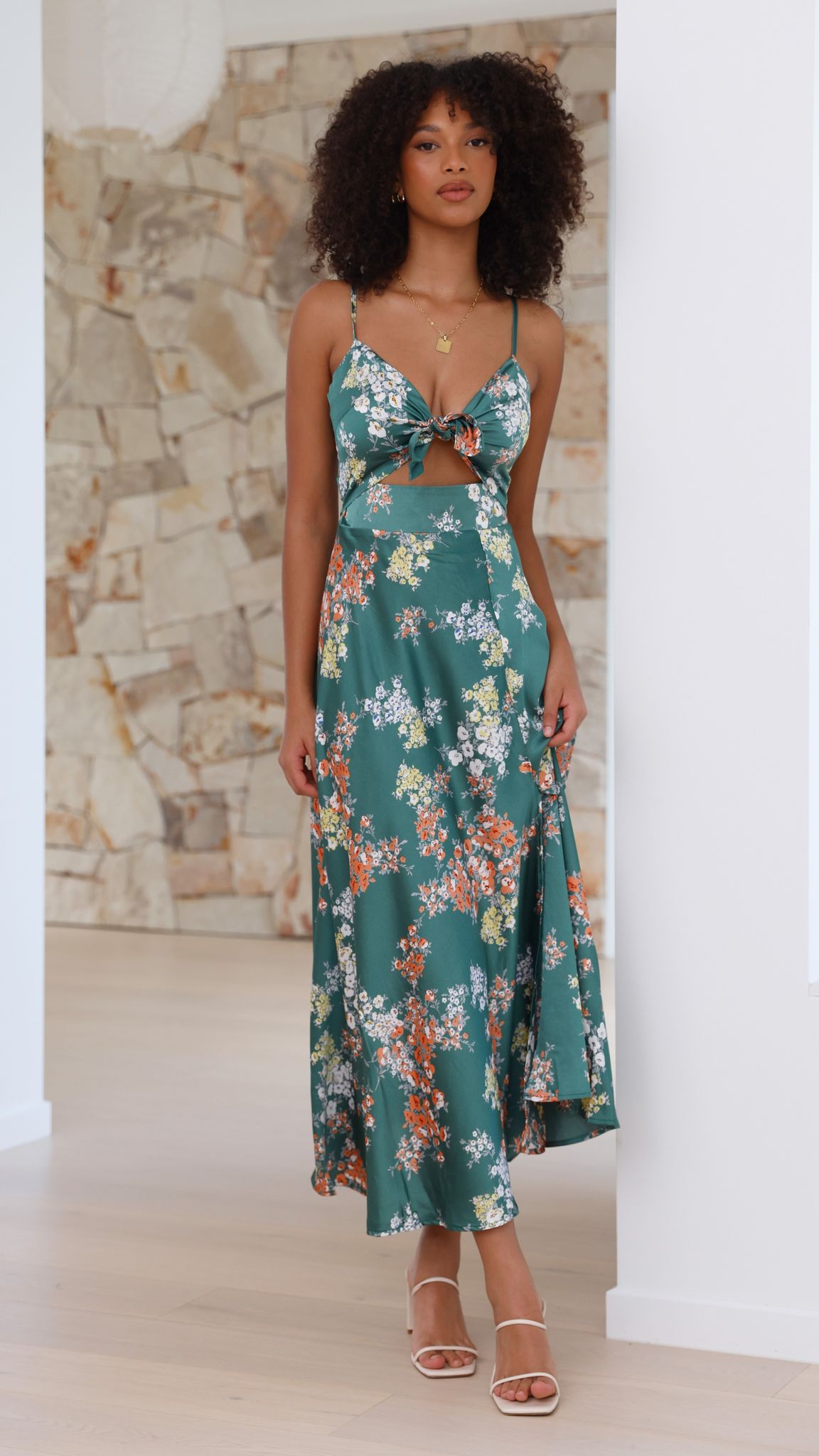 Sylis | Green Floral Dress